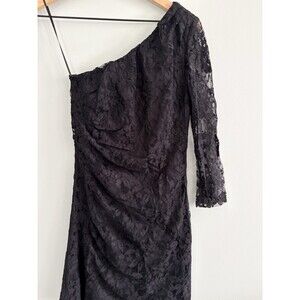 Express Dress Womens Size 4 Black Lace Mini Dress Sleeveless on One Side Party